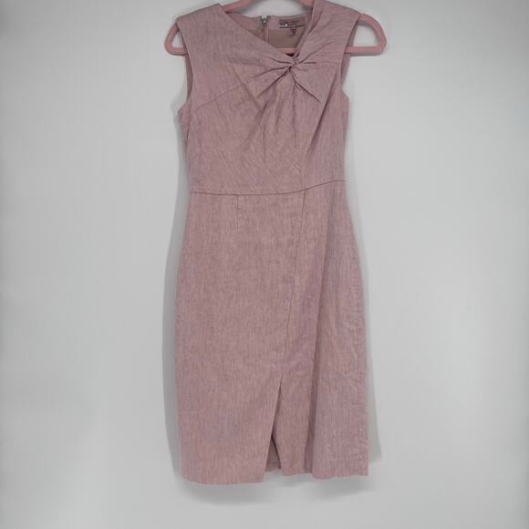 Tailored By Rebecca Taylor Twist Front Sheath Dress Sz 0 - Picture 1 of 6